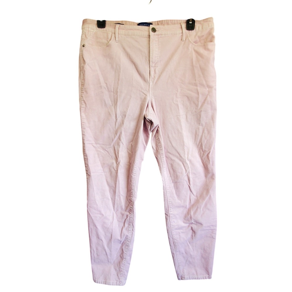 Talbots Pink Corduroy High-Waist Jegging Ankle Pants Size 16 Stretch Casual